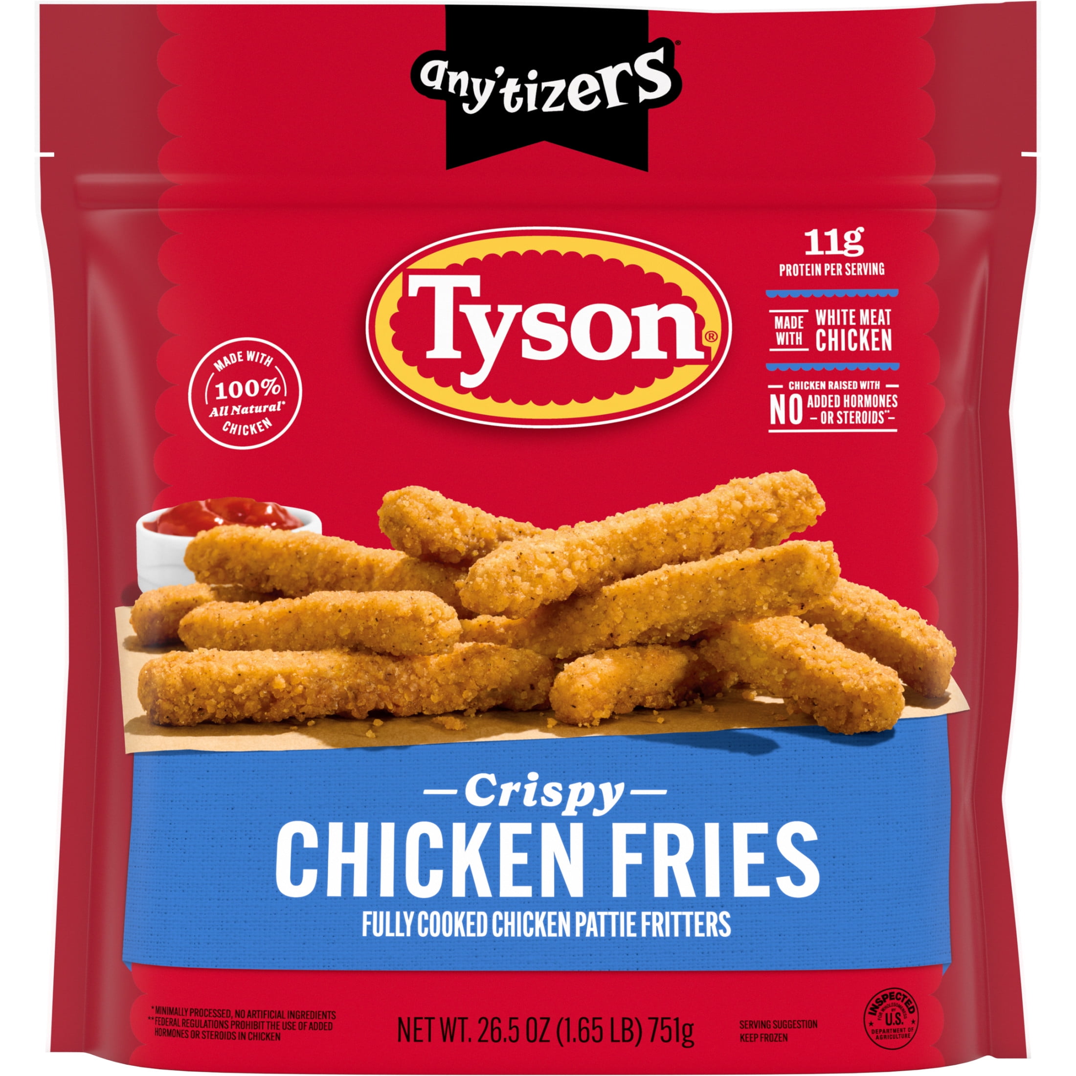 Tyson Any'tizers White Meat Crispy Chicken Fries, 26.5 oz (Frozen)
