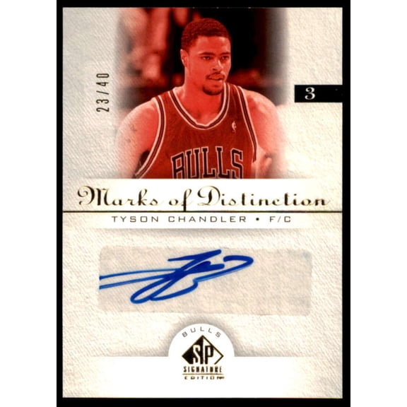 Tyson Chandler Card 2005-06 SP Signature Edition Marks of Distinction #TC