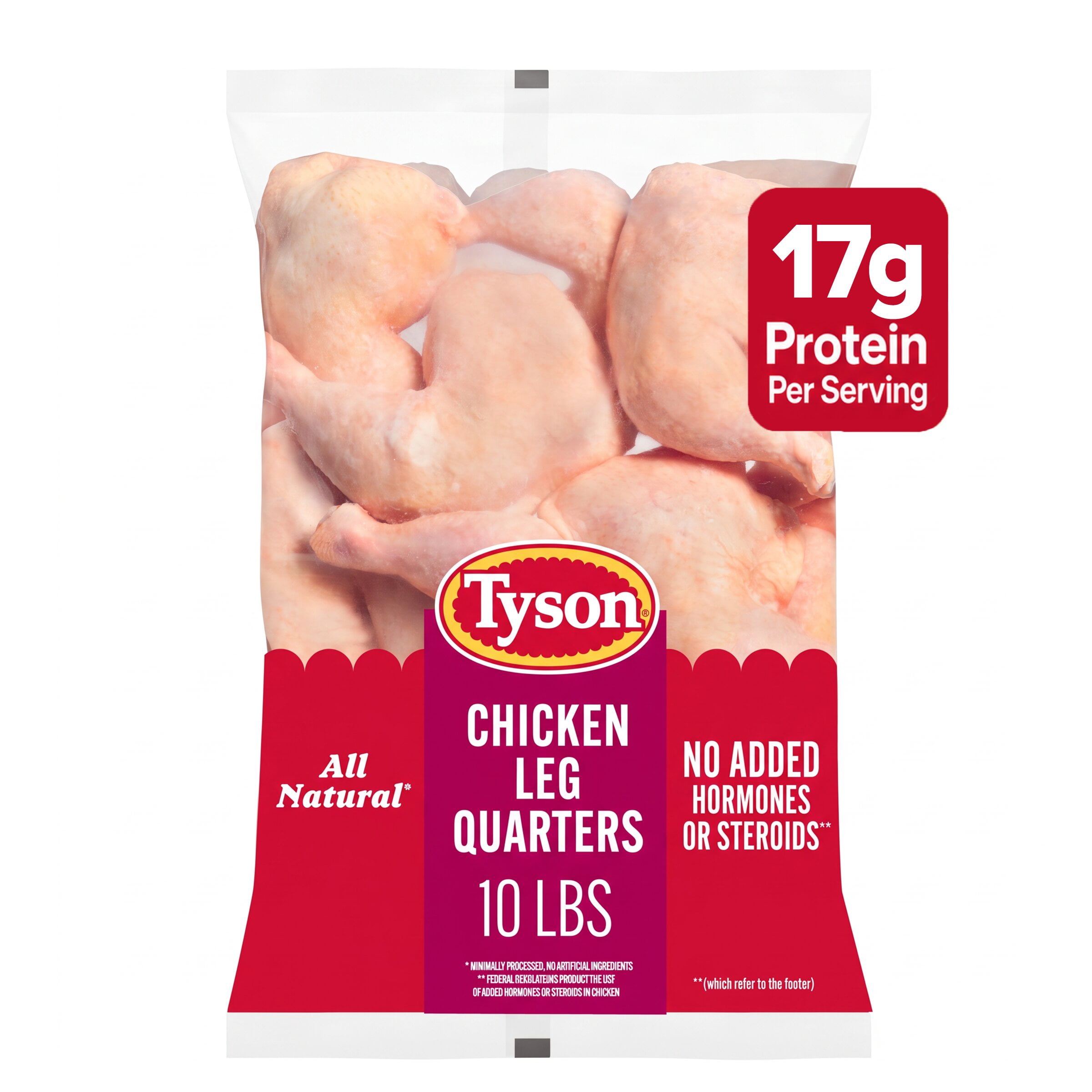 Tyson Fresh Chicken Leg Quarters, 10 lb