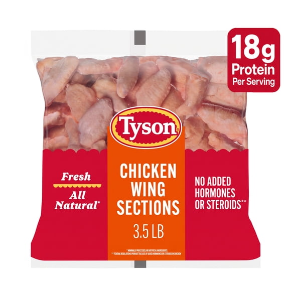 Tyson All Natural Fresh Chicken Wing Sections, 3.5 lb