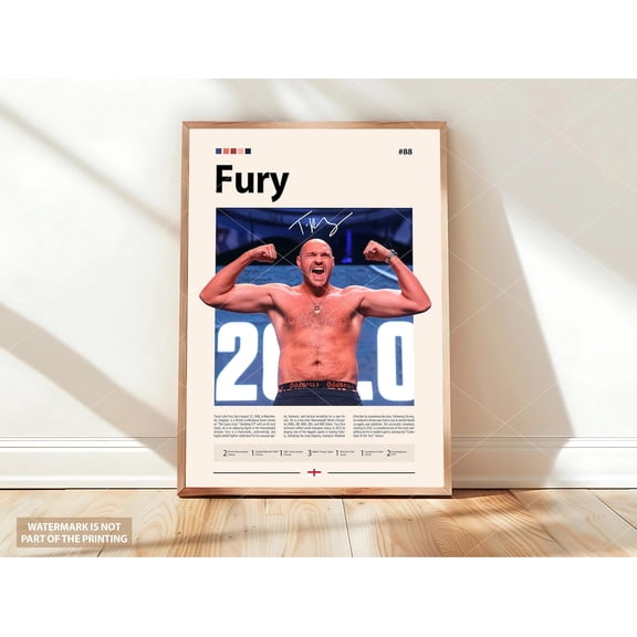 Tyson Fury Art Boxing Art Fight Fans Sports Wall Art Sports Bedroom Arts, Unframed Poster