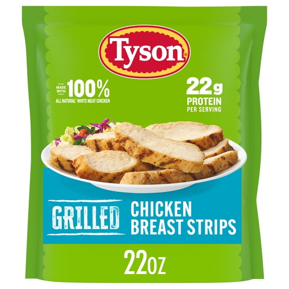 Tyson Grilled Chicken Breast Strips, 22 oz (Frozen, Fully Cooked)