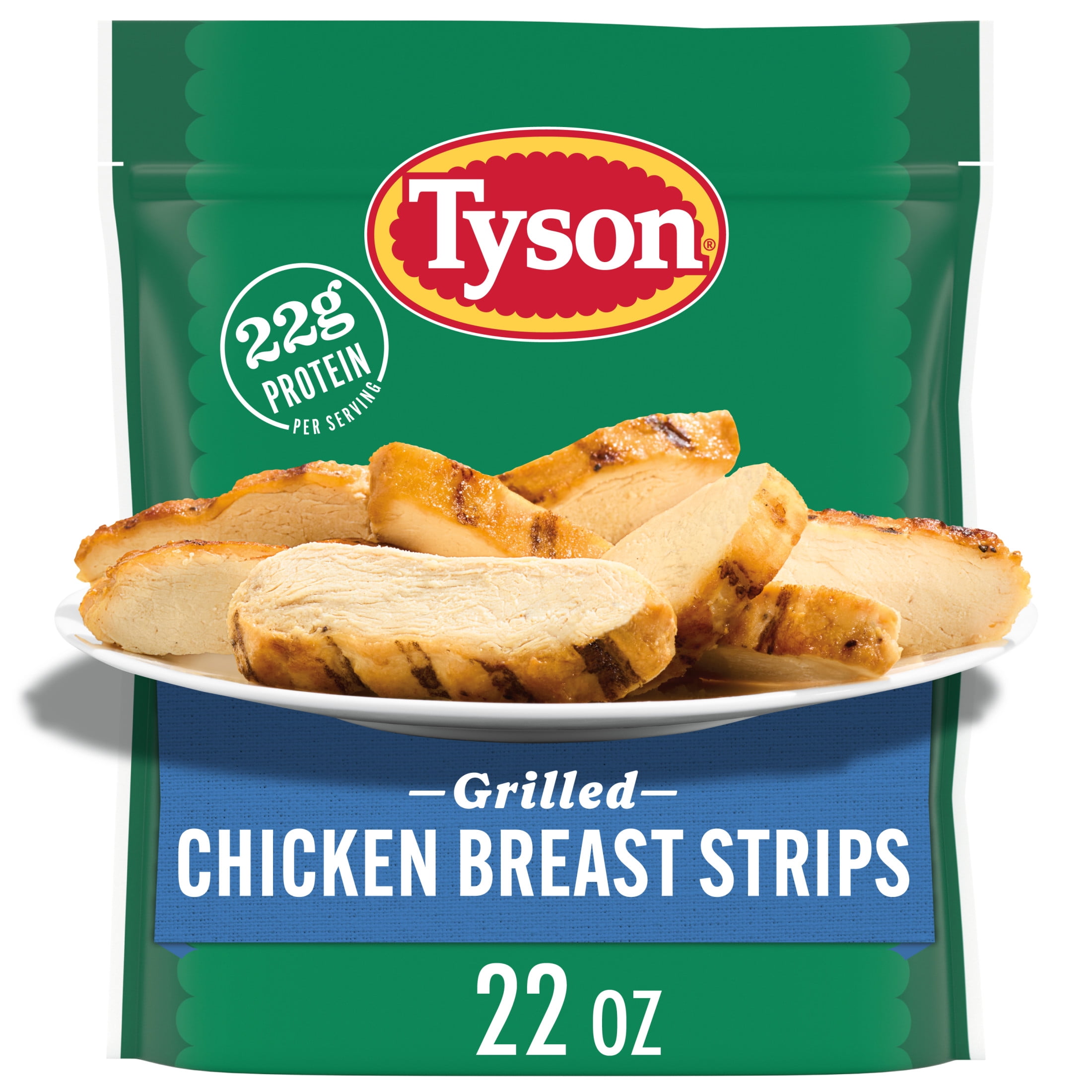 GRILLED & READY Tyson Grilled Chicken Breast Strips, 22 oz (Frozen, Fully Cooked)
