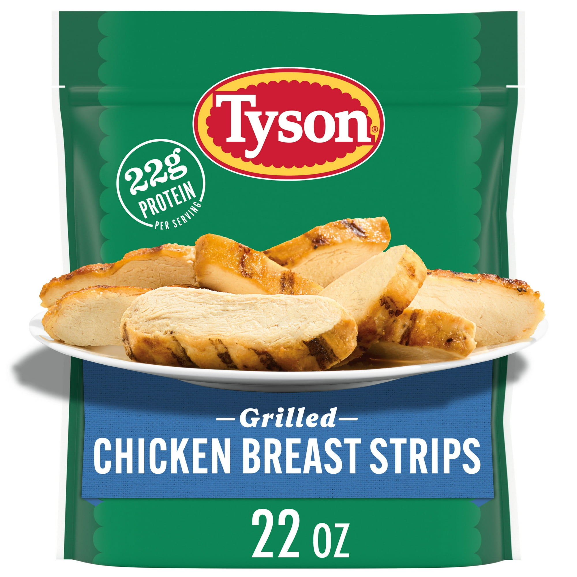 Tyson Grilled Chicken Breast Strips, 22 oz (Frozen, Fully Cooked)