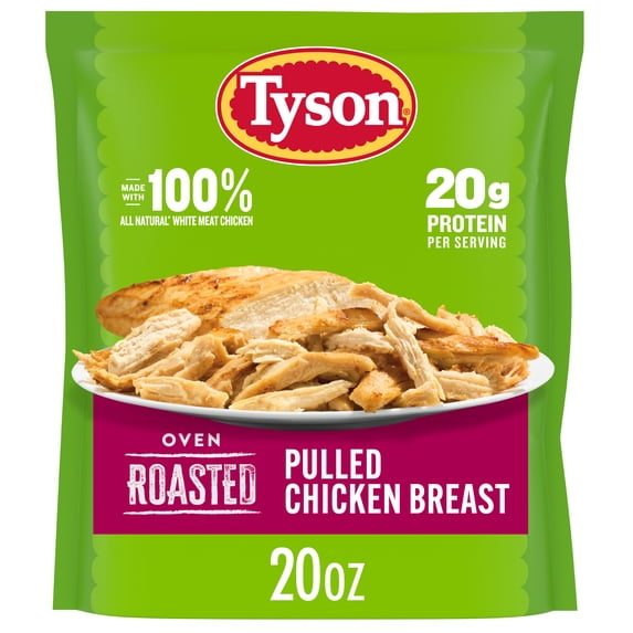 Tyson Frozen Oven Roasted Pulled Chicken Breast, 20 oz (Frozen, Fully Cooked)