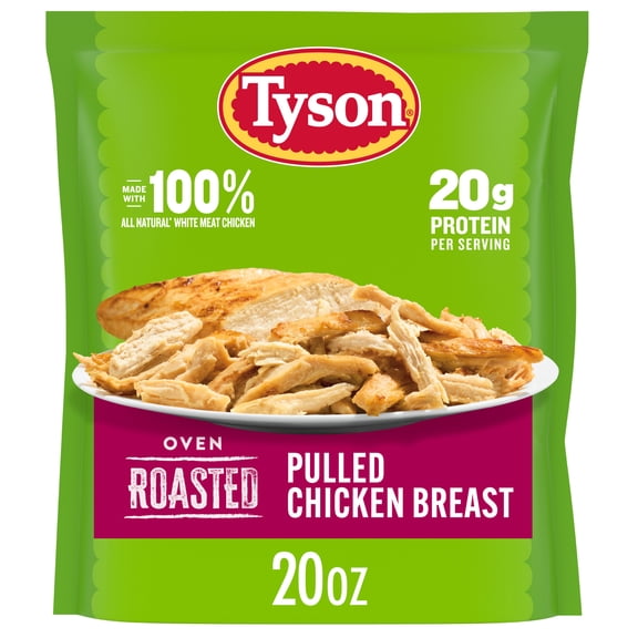 Tyson Frozen Oven Roasted Pulled Chicken Breast, 20 oz (Frozen, Fully Cooked)