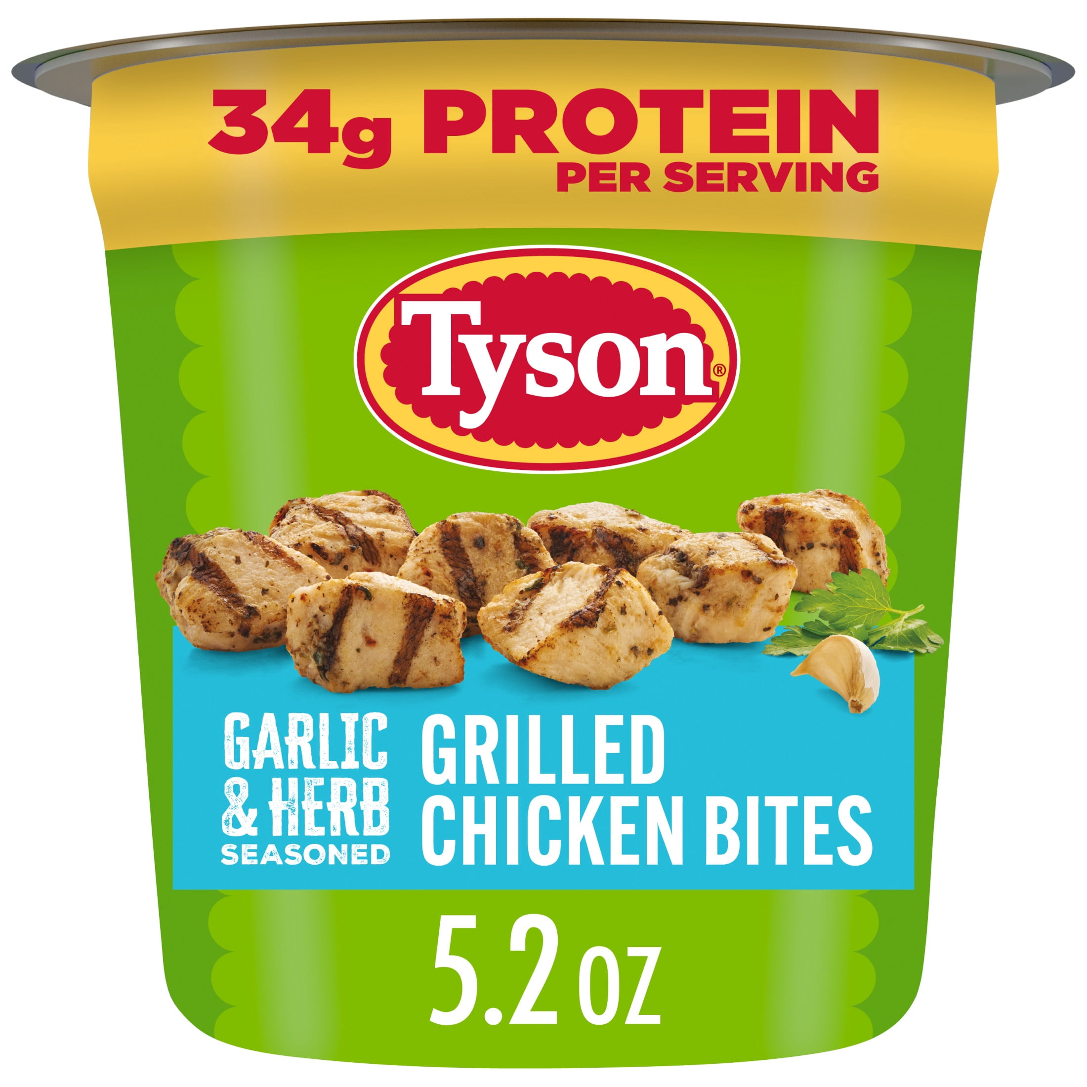 Tyson Garlic & Herb Seasoned Chicken Bites Cup, 5.2 oz (Frozen, Fully Cooked)