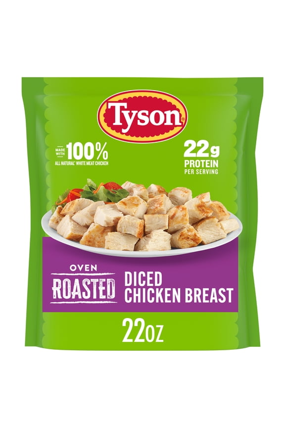 Tyson Oven Roasted Diced Chicken Breast, 22 oz (Frozen, Fully Cooked)