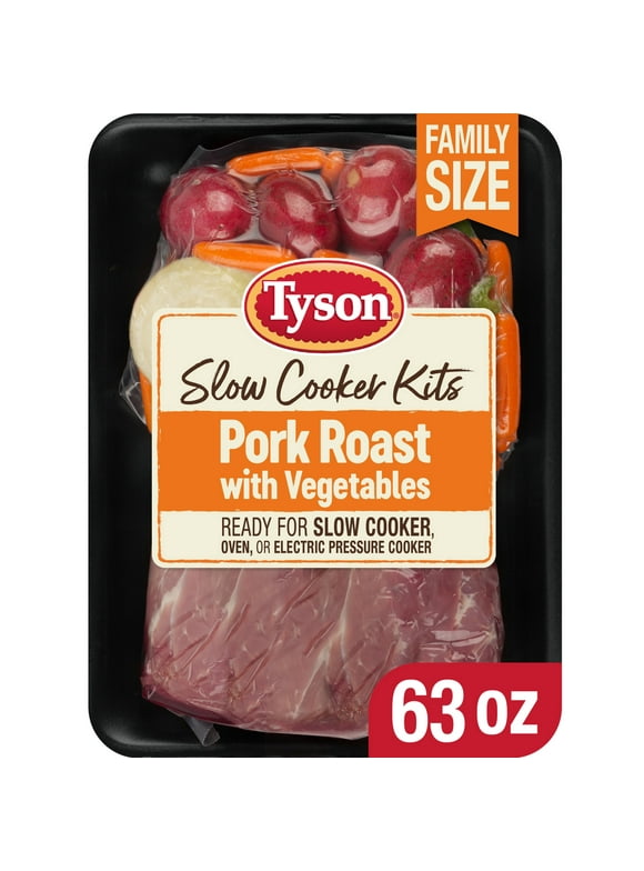 Tyson Ready for Slow Cooker Boneless Pork Roast with Vegetables Meal Kit, 3.9 lb Tray