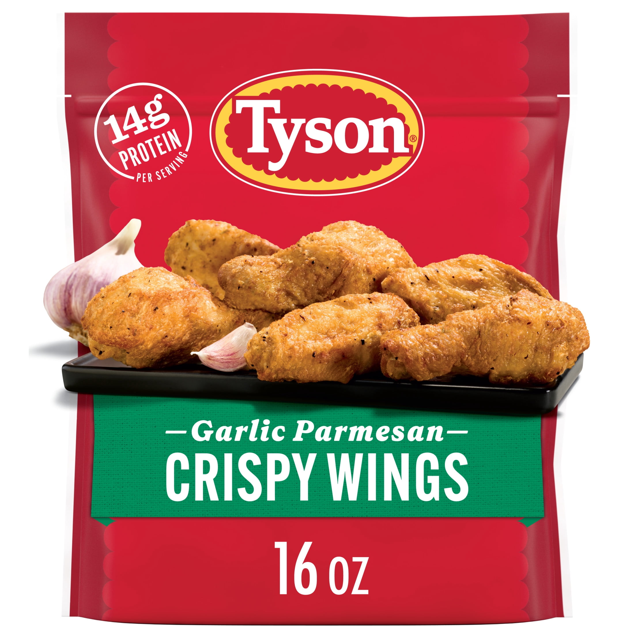Tyson Garlic Parmesan Crispy Wings, 16 oz (Frozen, Fully Cooked)
