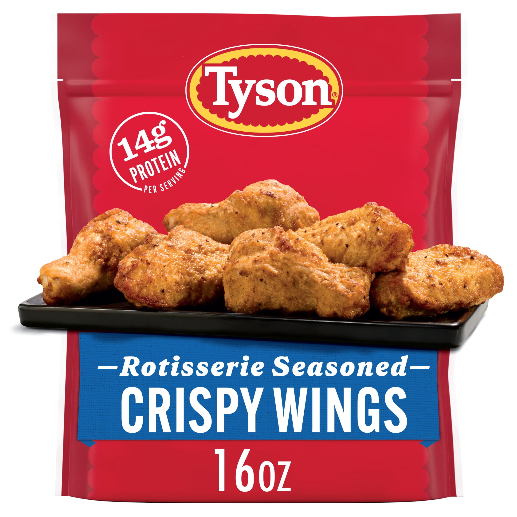 Tyson Rotisserie Seasoned Crispy Wings, 16 oz (Frozen, Fully Cooked)