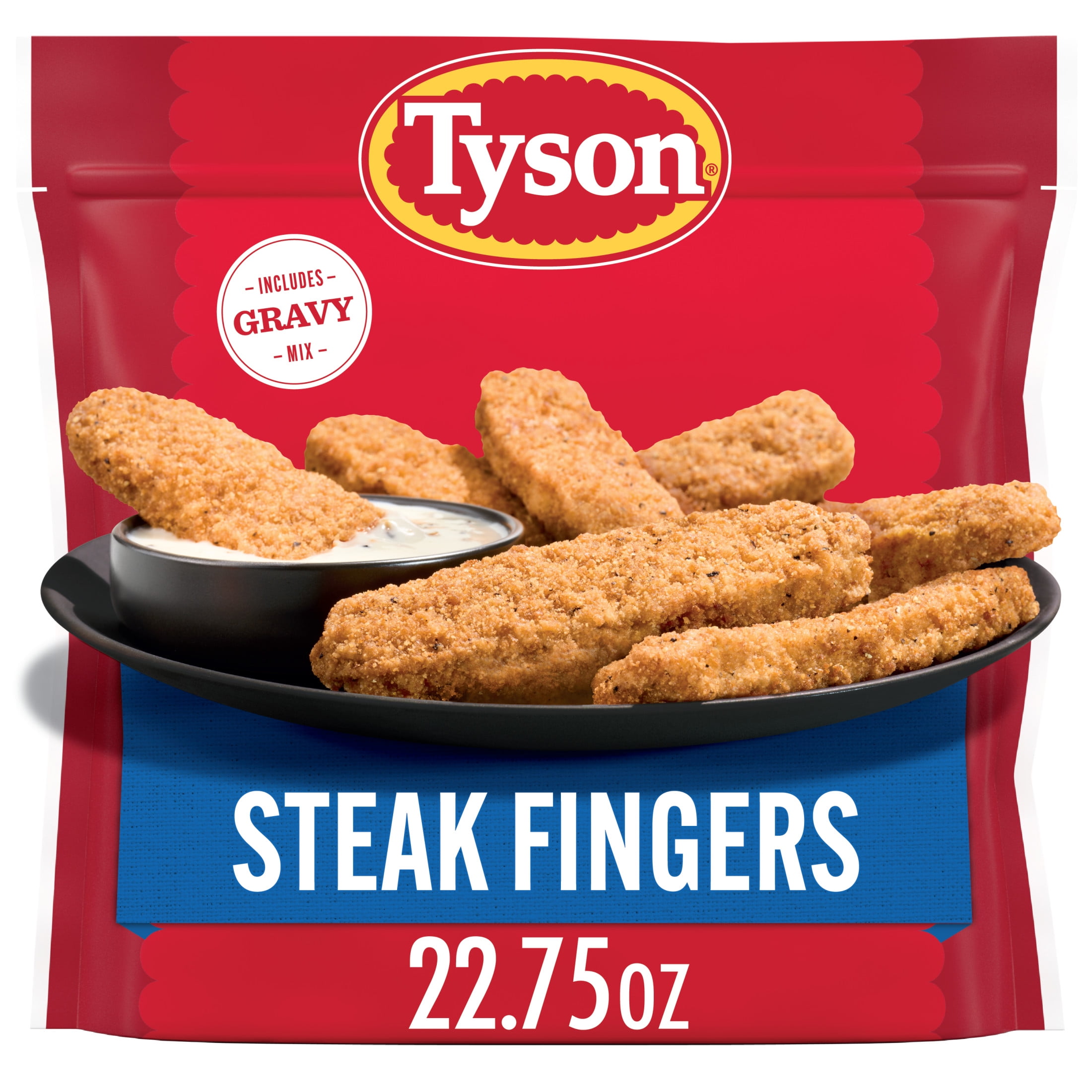 Tyson Steak Fingers with Gravy Mix, 22.75 oz (Frozen, Fully Cooked)