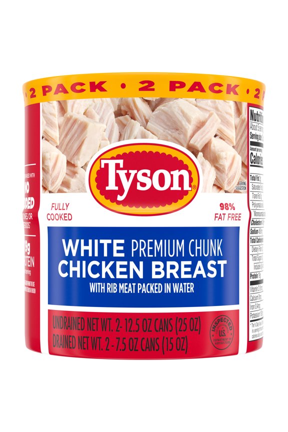 White Premium Chunk Chicken Breast, 12.5 oz Can (2 Pack)