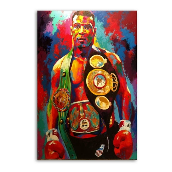 Tyson with Belts Boxing Canvas Art Poster And Wall Art Picture Print Modern Family Bedroom Decor Posters
