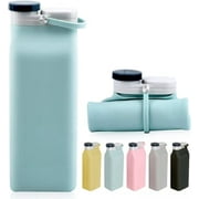 Tysonir Collapsible Water Bottle BPA Free - Foldable Water Bottle for Travel Sports Bottles with Triple Leak Proof Lightweight 20.5oz (Blue)
