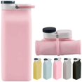 thumbnail image 1 of Tysonir Collapsible Water Bottle BPA Free - Foldable Water Bottle for Travel Sports Bottles with Triple Leak Proof Lightweight 20.5oz (Pink), 1 of 2