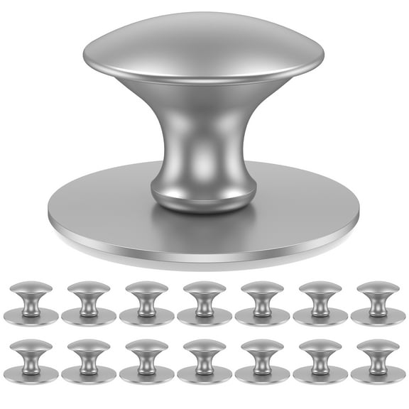 Tysrjsv 15pcs Drawer Knob Set Stainless Steel Cabinet Handles Self Adhesive Dresser Knobs Easy Installation Kitchen Drawer Pull Handle Hardware Furniture Knob for Wardrobe Drawer Dresser (Silver)
