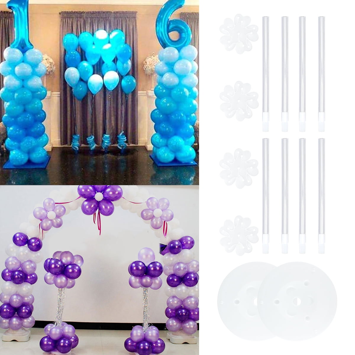 Tysrjsv 2 Set Balloon Column Stand Kit 8.4ft Height Balloon Arch Stand ...