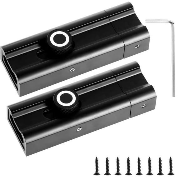 Tysrjsv 2pcs Slide Lock Security Slide Latch Lock Aluminium Alloy Barrel Bolt Latch Keyless Sliding Door Lock with 8 Screws and Luminous Button Multifunction Slide Latch Locks for Bedroom Barn 100mm