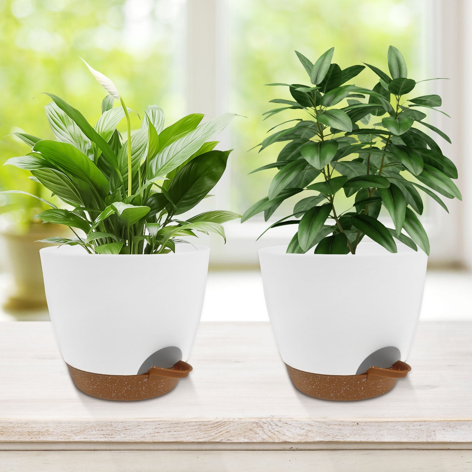 Tysrjsv 3pcs Self Watering Pots 7 Inches Decorative Indoor Plant Pots ...