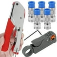 FUYGRCJ Coaxial Cable Crimp Tool Kit, Safety Coaxial Wire Stripper with