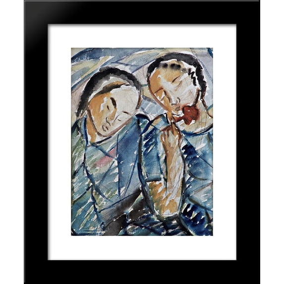 Tytöt ja ruusu 20x24 Framed Art Print by Vilho Lampi