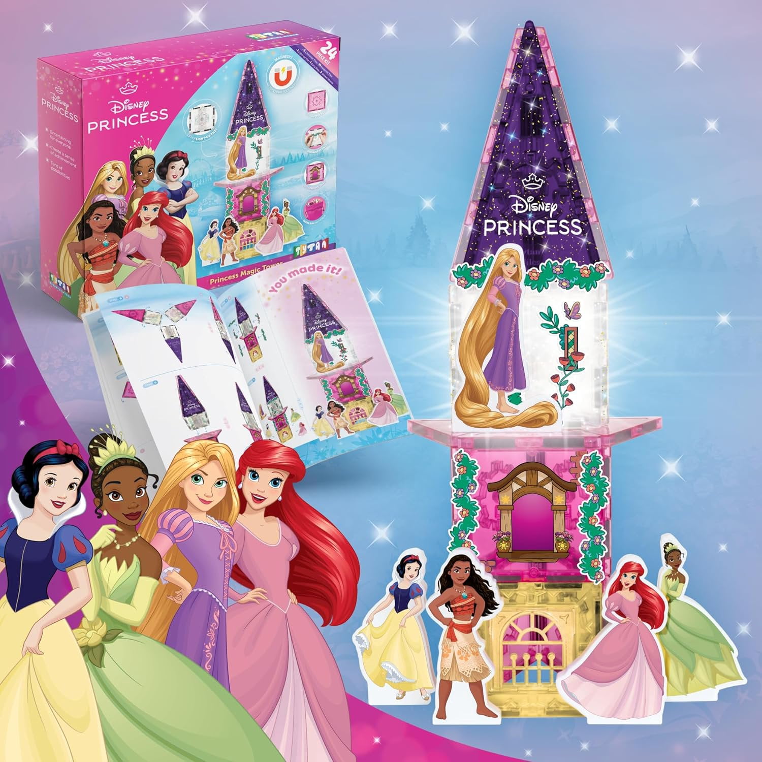 Disney Princess 24-Piece Magnetic Tile Travel Set - Walmart.com