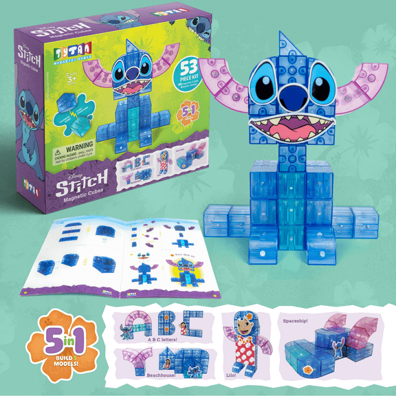 Official Disney Stitch Magnetic Cube Set - 53-Piece - Ages 3+