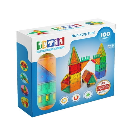 Tytan Magnetic Tile Building Set - 100-Piece STEAM Toy for Kids Ages 3+