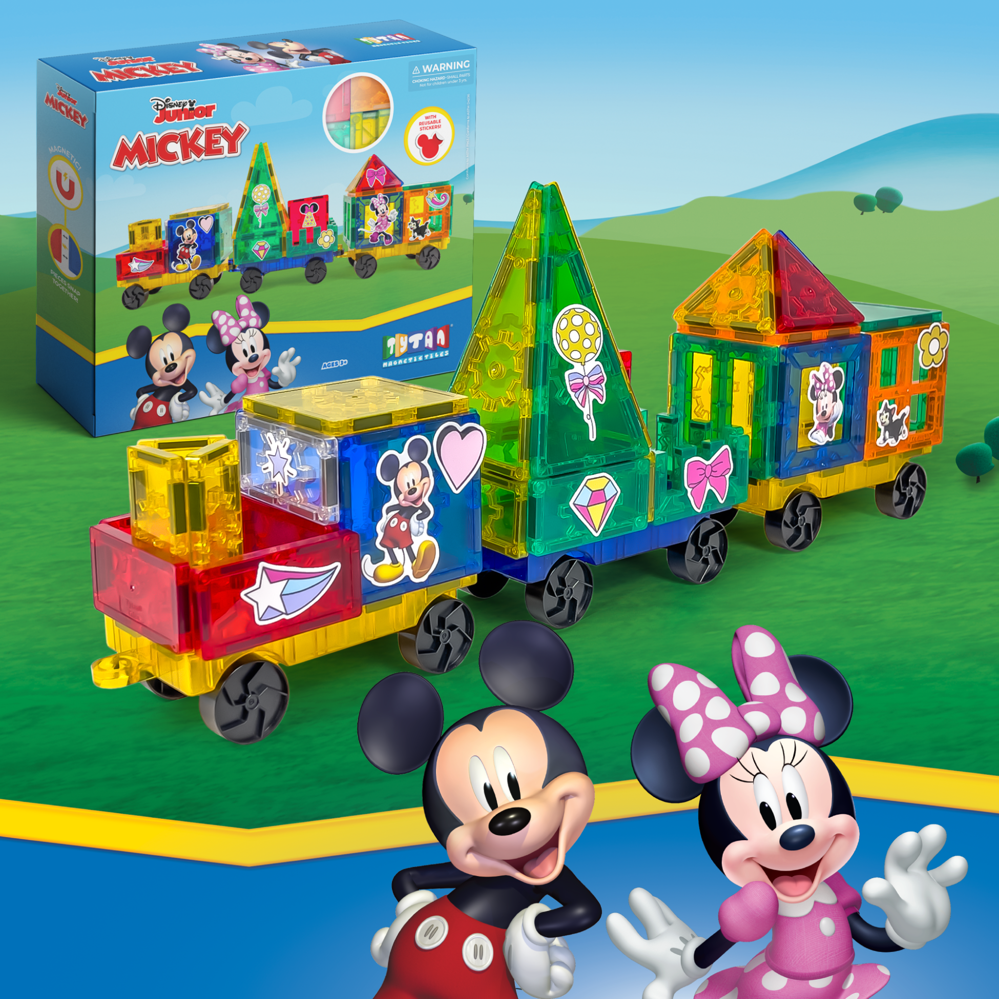 Walmart Deals of Tytan Toys Disney Junior Mickey & Minnie Magnetic Tiles for Kids 41 Pieces 3+ yrs