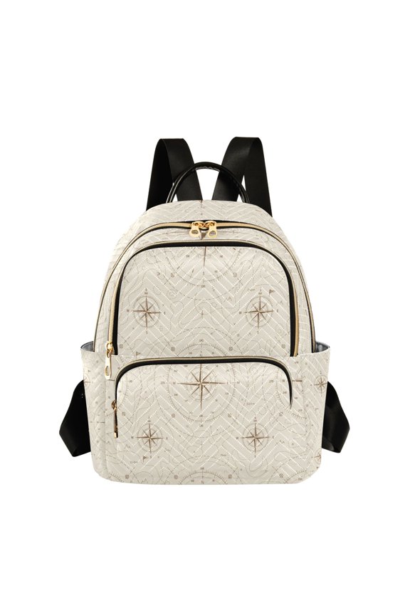 Tytddzy Fashion Backpack Purse For Women Large Shoulder Bags, Beige Printed 8.5L