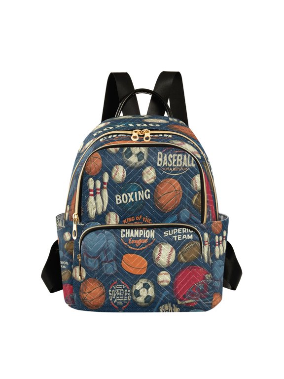 Tytddzy Fashion Backpack Purse For Women Large Shoulder Bags, Dark Navy Sport Gear Printed 8.5L