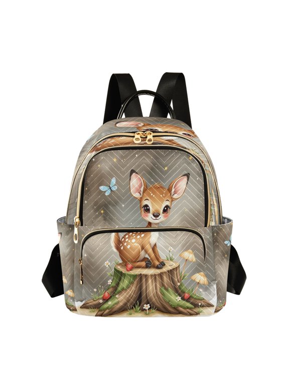 Tytddzy Fashion Backpack Purse For Women Large Shoulder Bags, Forest Deer Printed 8.5L