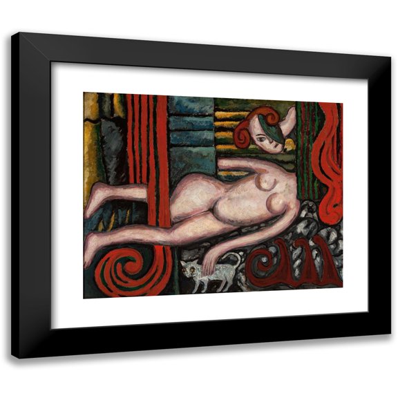 Tytus Czyżewski 18x15 Black Modern Framed Museum Art Print Titled - Still Life with a Figure of a Saint XVIII (1920)