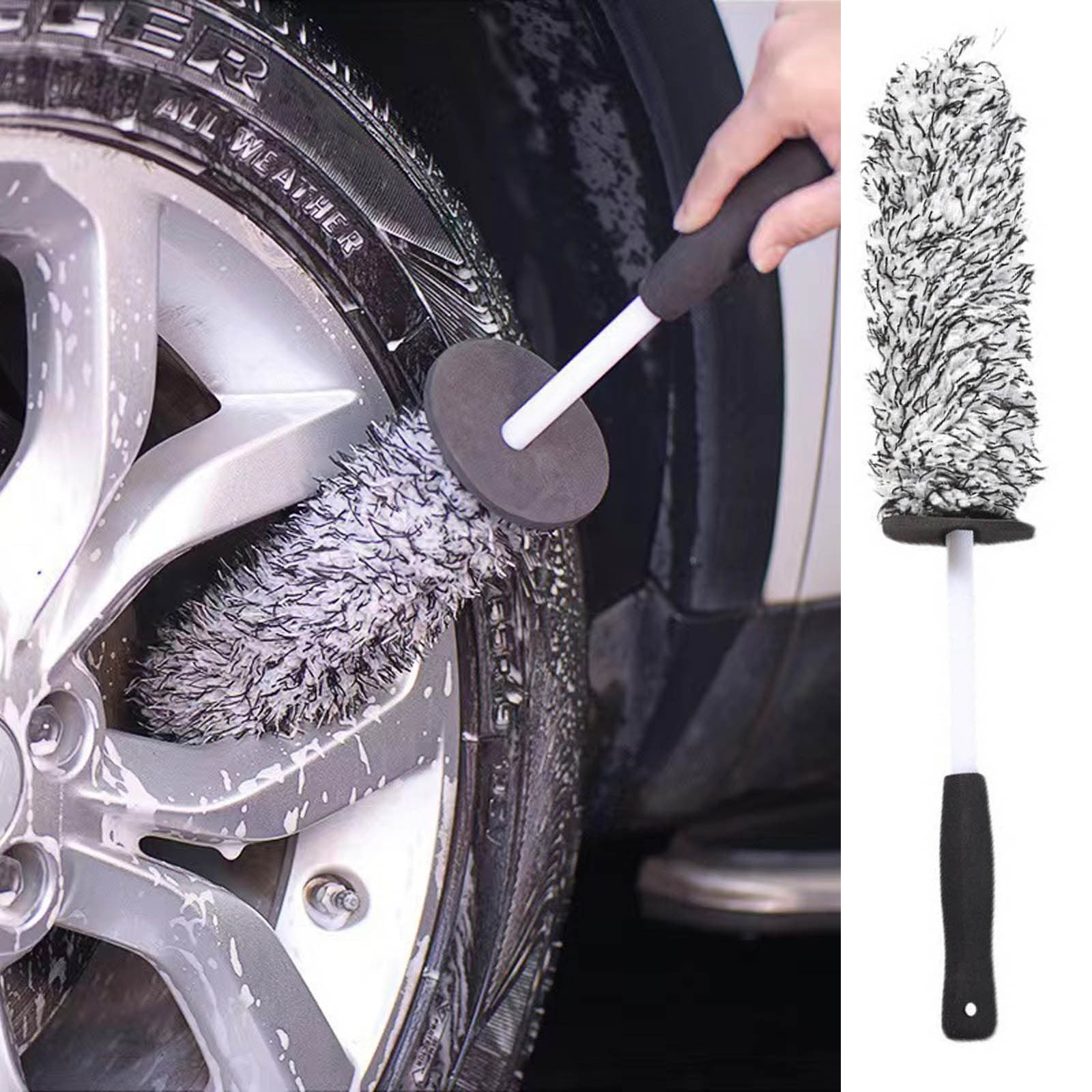 Tyuong Auto Electronics Microfibre Rim Brush Soft Rim Brush Aluminium Rims With Cleaning Sponge