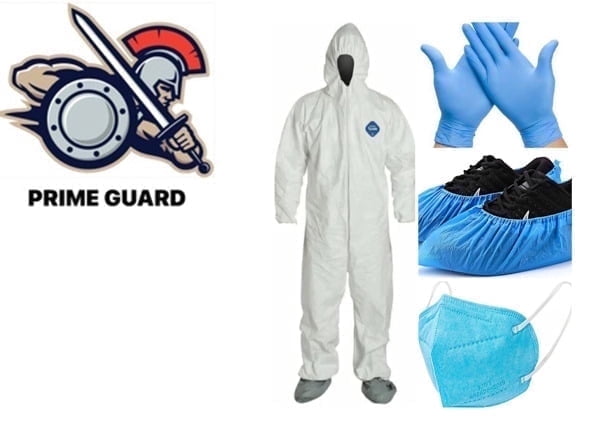 Prime Guard Disposable Coverall, S, M, L, XL, XXL, XXXL