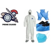 Prime Guard Disposable DuPont Tyvek Hazmat PPE Protective Coverall, S, M, L, XL, XXL, L.