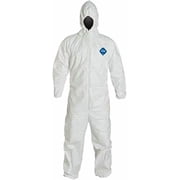 Tyvek Controlled Environment Disposable Apparel with Elastic Wrists, Ankles and Hood, 2XL
