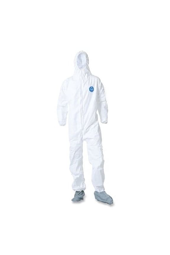TYVEK 400, COVERALL, ZIPPER FRONT, HOOD, BOOTS, ELASTIC WRIST, STORMFLAP