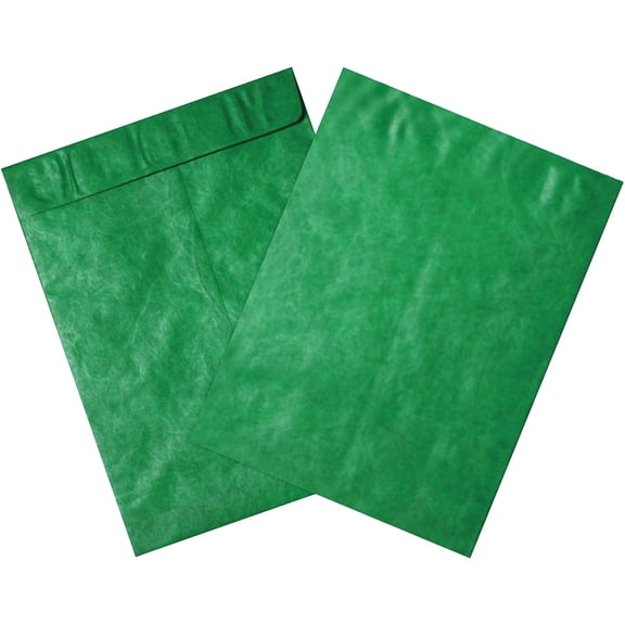 Partners Tyvek Envelopes 12" x 15 1/2" Green 100/Case (TYC1215G)
