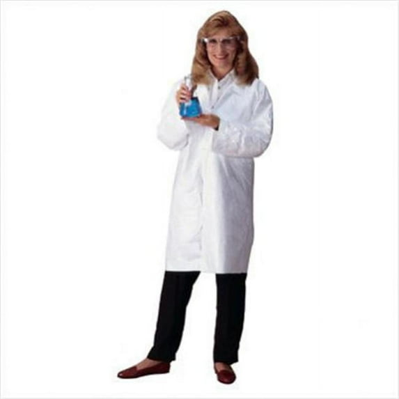 Tyvek 400 Disposable Lab Coat, Tyvek(R) 400, Snaps Closure, White, 3XL, 30 PK