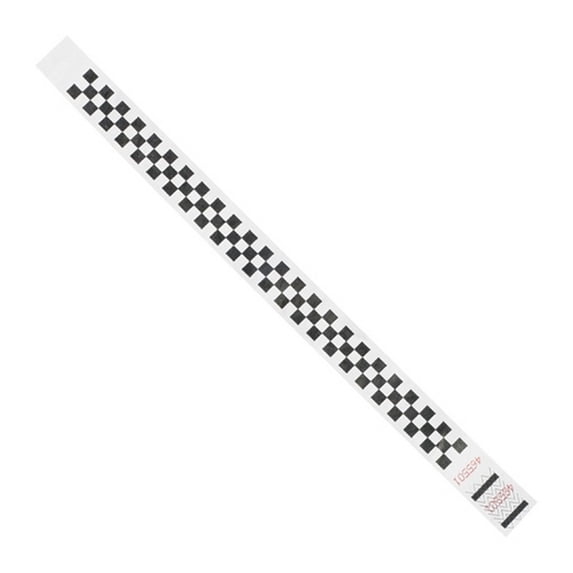 Tyvek® Wristbands Checkerboard Black 3/4" X 10" (500 Per/Case)