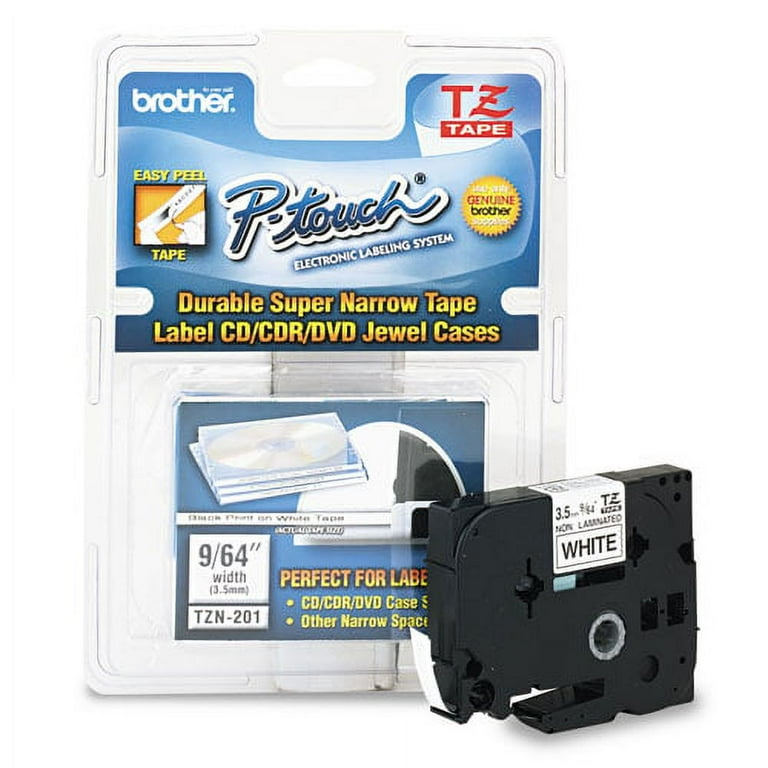 TZ Super-Narrow Non-Laminated Tape for P-Touch Labeler, 0.13 TZ Super-Narrow Non-Laminated Tape for P-Touch Labeler, 0.13