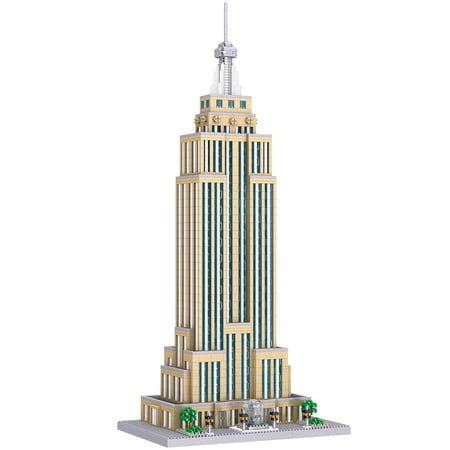 TzFioy Empire State Skyscraper New York Micro Brick Building Set (3819 Pieces) – Landmark Model Educational Toy Gift for Kids and Adults