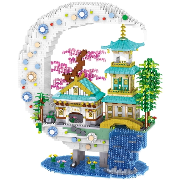 TzFioy Moon Palace Micro Brick Building Set (3661 Pieces) – Famous Chinese Fable Architecture Model Educational Toy Gift for Kids and Adults