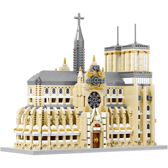 TzFioy Notre Dame de Paris Micro Brick Building Set (2908 Pieces) – Landmark Model Educational Toy Gift for Kids and Adults