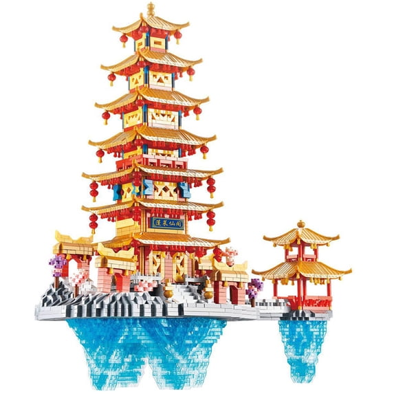 TzFioy Penglai Asgard Micro Brick Building Set (5146 Pieces) – Oriental Architecture Model Educational Toy Gift for Kids and Adults