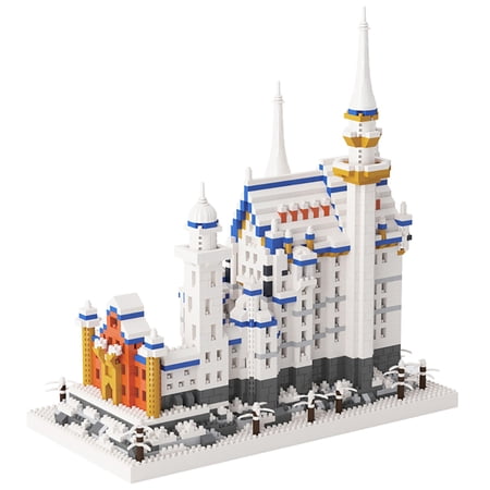 TzFioy Swan Stone Castle Germany Micro Brick Building Set (2800 Pieces) – Landmark Model Educational Toy Gift for Kids and Adults