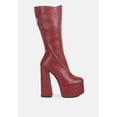 thumbnail image 1 of Tzar Faux Leather High Heeled Platfrom Calf Boots, 1 of 10