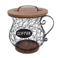thumbnail image 1 of Tzdxfgl Coffee Pod Holders Basket with Wood Lid, Large Capacity K Cup Holders for Counter, Black, 1 of 11